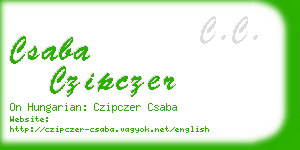 csaba czipczer business card